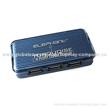 4-port USB 2.0 Hub with GL850A Chipset, Power Adapter and Over-current Protection